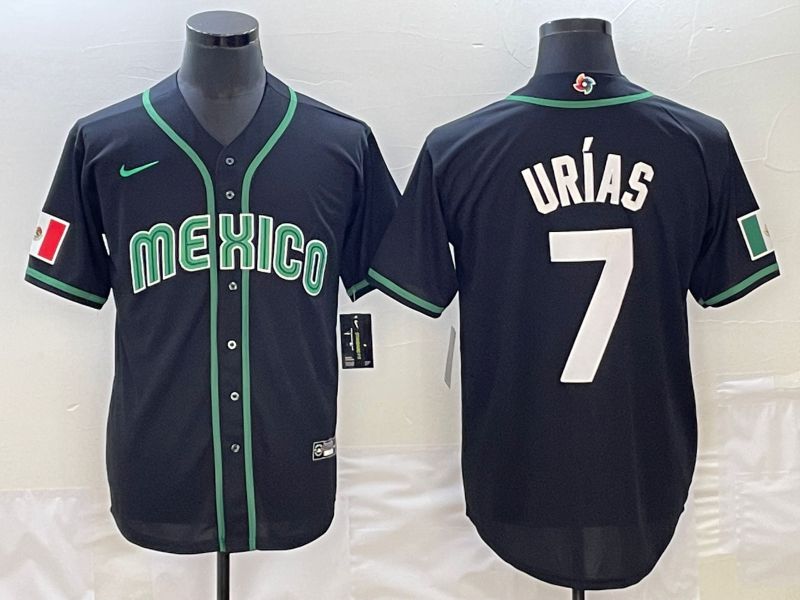 Men 2023 World Cub Mexico #7 Urias Black Nike MLB Jersey26->more jerseys->MLB Jersey